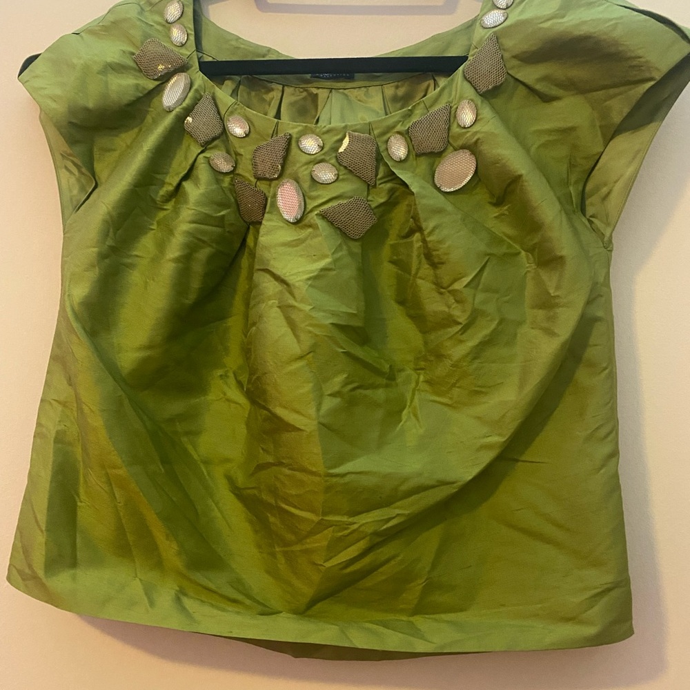Green Silk Magaschoni Top size small